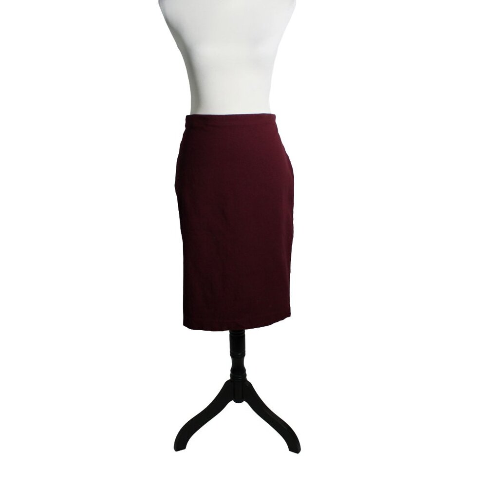 89th & Madison Burgundy Pencil Skirt Large Stretch Back Slit